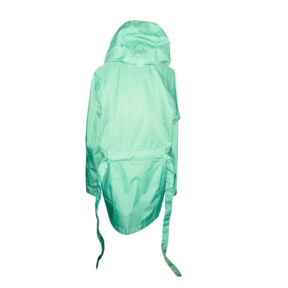 Merrell Shell Women's Green Hooded Rain Jacket‎ Belted Full Zip Large